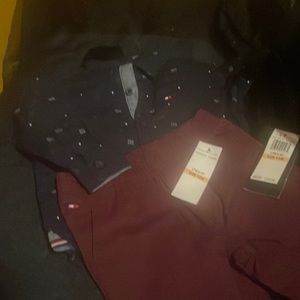 Tommy Hilfiger baby outfit, navy blue and burgundy